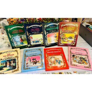 vintage classic fairytale books 8 piece set EUC